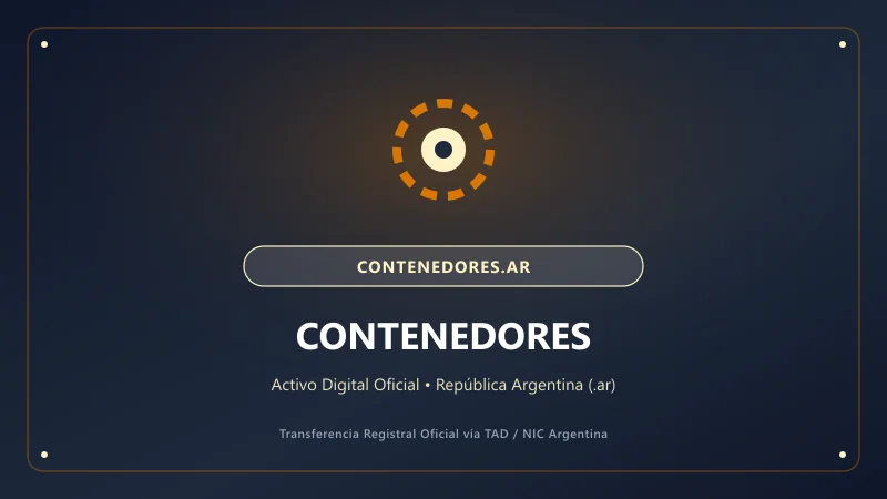 Identidad visual y presentación comercial del nombre de dominio contenedores.ar en venta